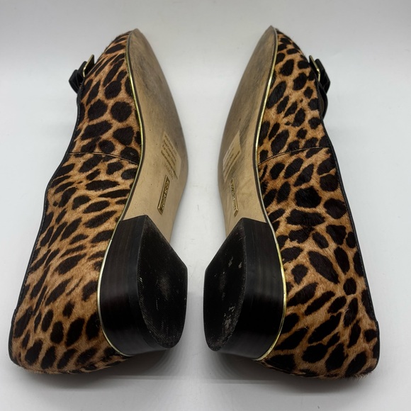 Louise Et Cie Leopard Cow Hair Loafer Pointed Toe Bow Sz 10 EU 40 Low Heel Flat - Picture 5 of 10